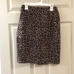CAbi leopard print pencil skirt